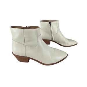 MADEWELL WOMEN'S THE CHARLEY CREAM LEATHER ANKLE BOOTS STYLE K5308 SIZE 9.5